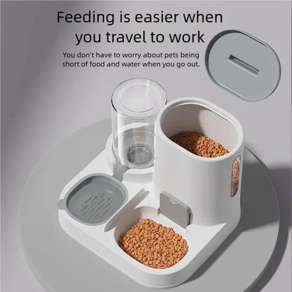 Automatic Pet Feeder And Water Dispenser Two-in-One Bowl For Dogs & Cats