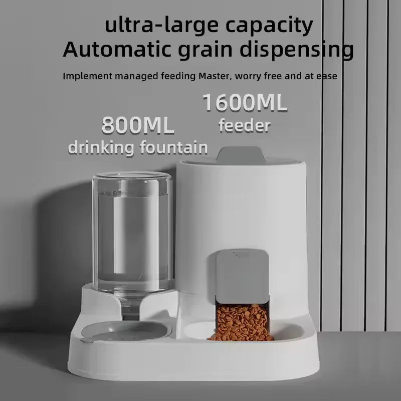 Automatic Pet Feeder And Water Dispenser Two-in-One Bowl For Dogs & Cats
