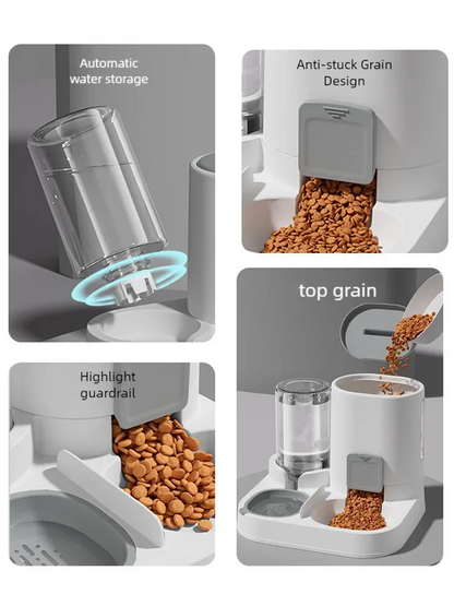 Automatic Pet Feeder And Water Dispenser Two-in-One Bowl For Dogs & Cats