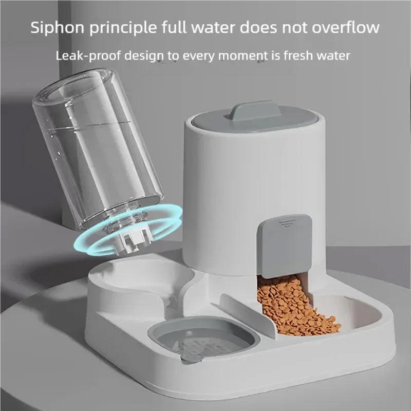 Automatic Pet Feeder And Water Dispenser Two-in-One Bowl For Dogs & Cats